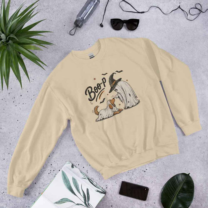 Boo-p Ghost Dog Halloween Sweatshirt
