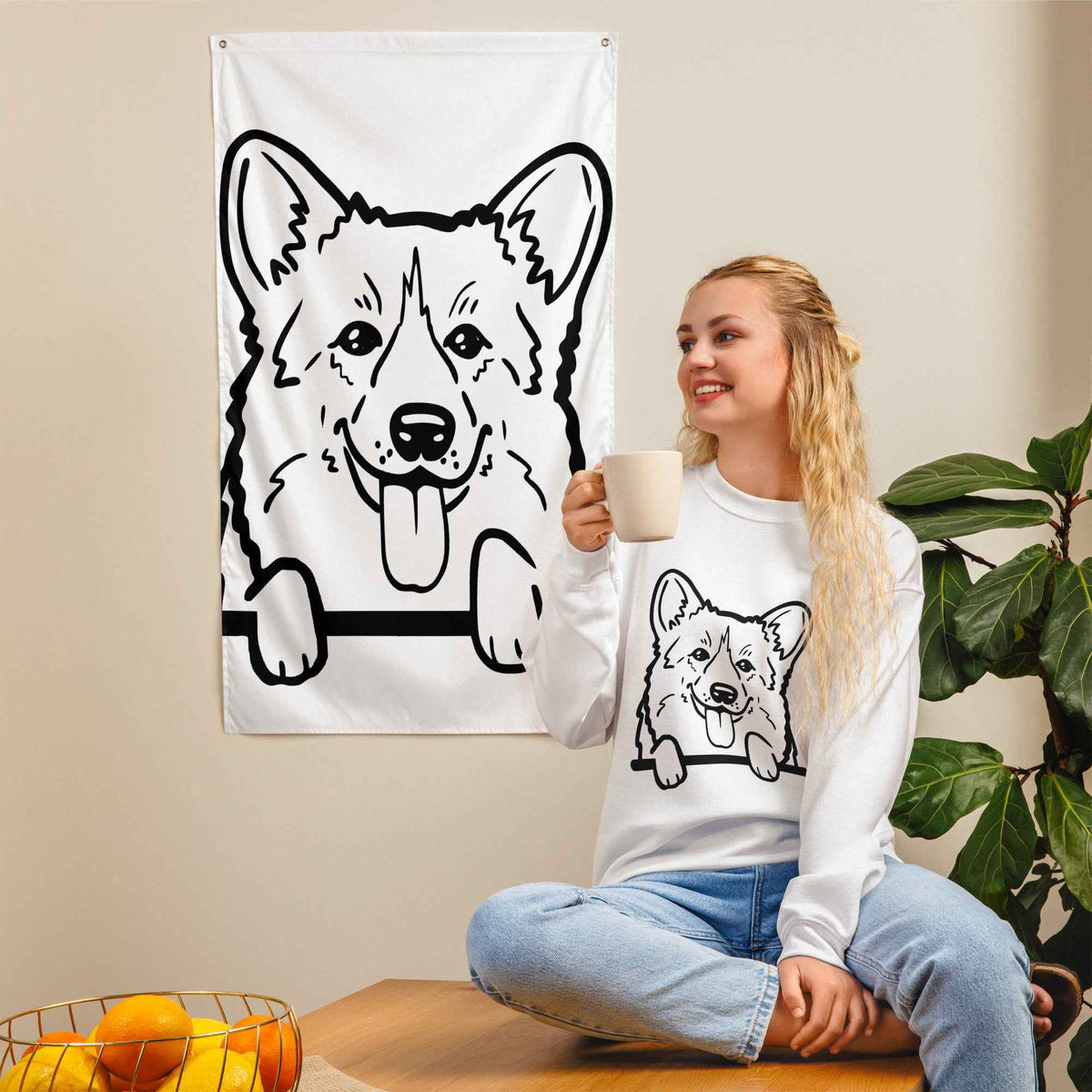 Peeking Corgi Sweatshirt