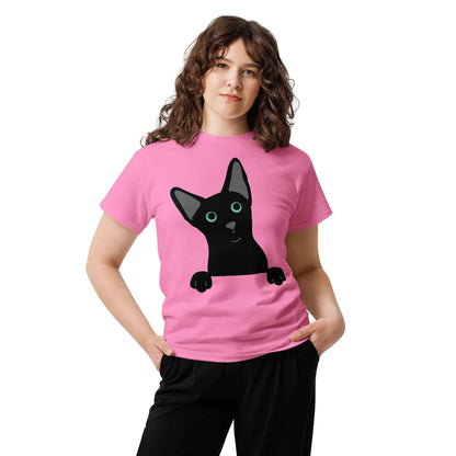 Peeking Black Cat Tee