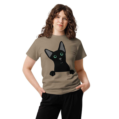 Peeking Black Cat Tee