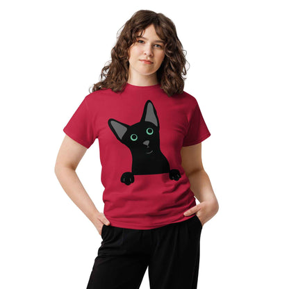 Peeking Black Cat Tee