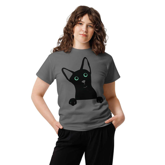 Peeking Black Cat Tee