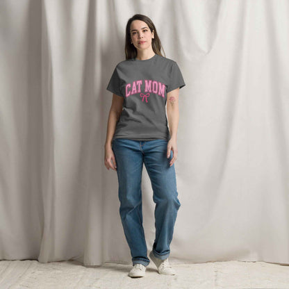 Cat Mom Varsity Bow Tee