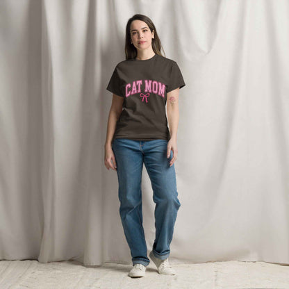 Cat Mom Varsity Bow Tee