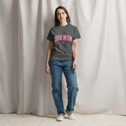 Dog Mom Varsity Bow Tee