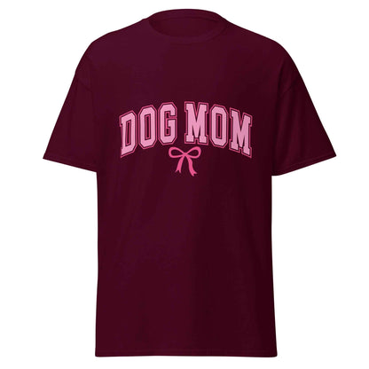 Dog Mom Varsity Bow Tee