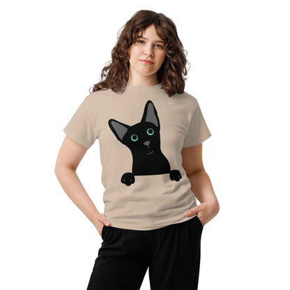 Peeking Black Cat Tee