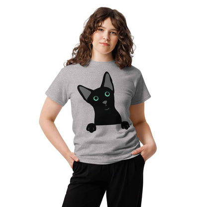 Peeking Black Cat Tee