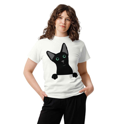 Peeking Black Cat Tee