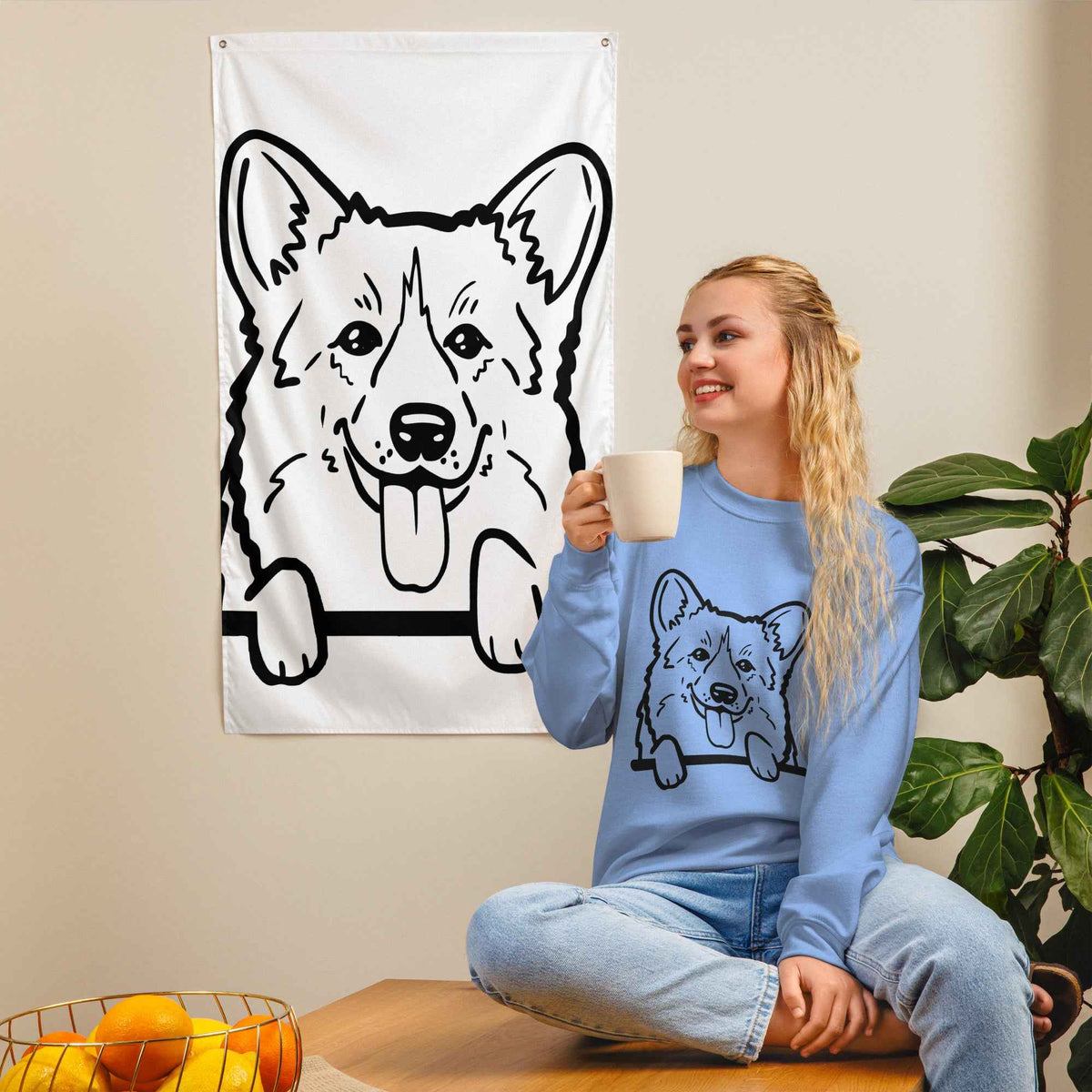 Peeking Corgi Sweatshirt