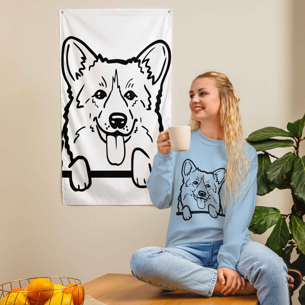 Peeking Corgi Sweatshirt
