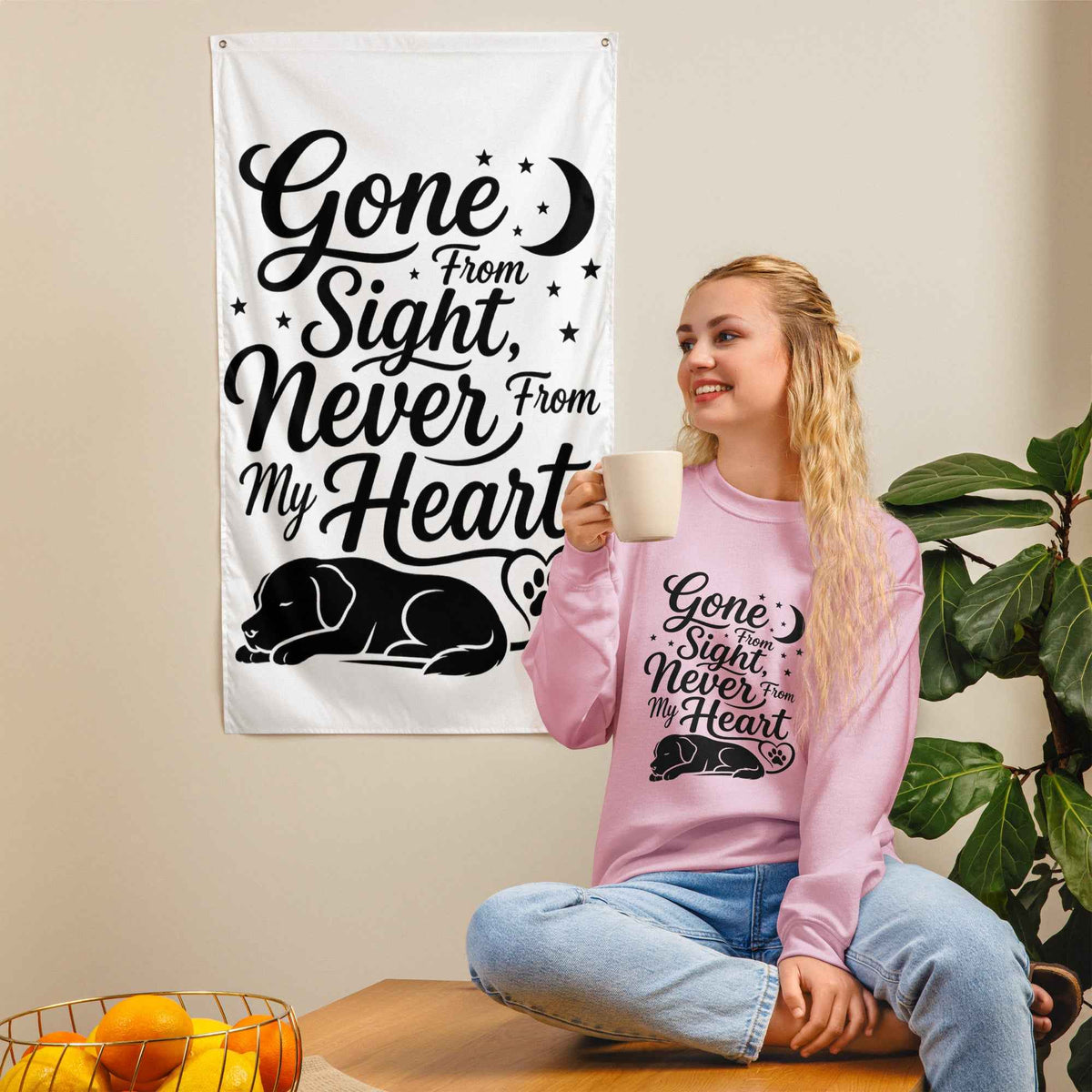 Gone From Sight, Never From My Heart - Dog Memorial Sweatshirt
