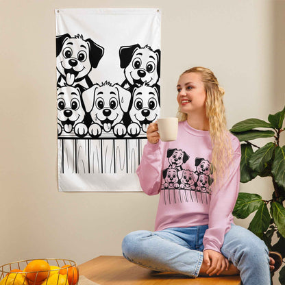Five Puppies Over the Fence Sweatshirt