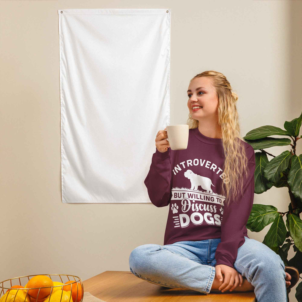 Introverted But Willing To Discuss Dogs Sweatshirt