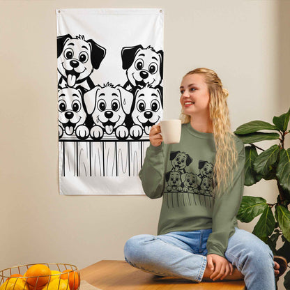 Five Puppies Over the Fence Sweatshirt