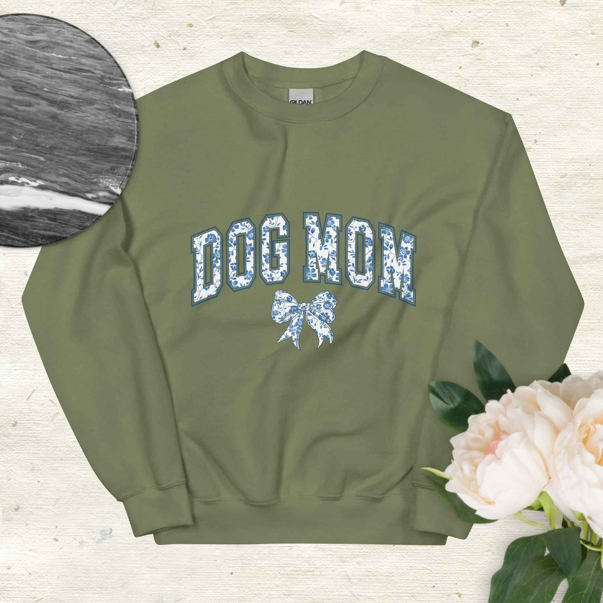 Dog Mom Floral Varsity Sweatshirt