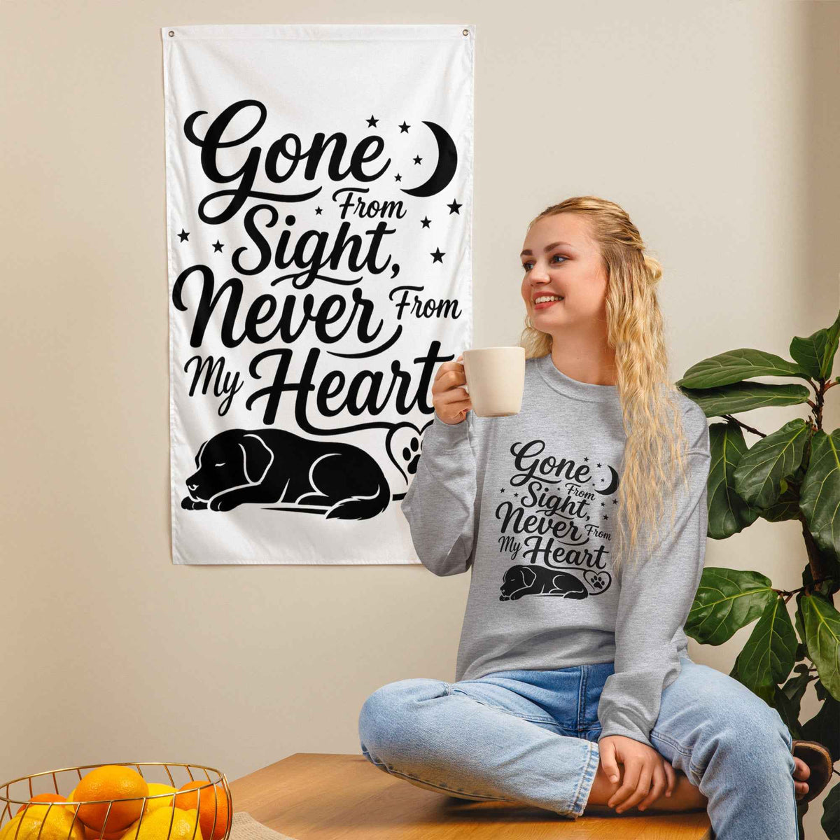Gone From Sight, Never From My Heart - Dog Memorial Sweatshirt